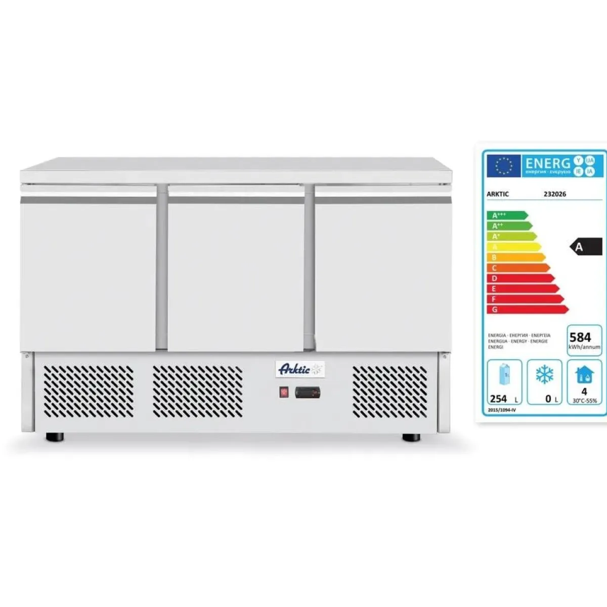Hendi Arktic Koelbank met 3 deuren Kitchen Line 380L