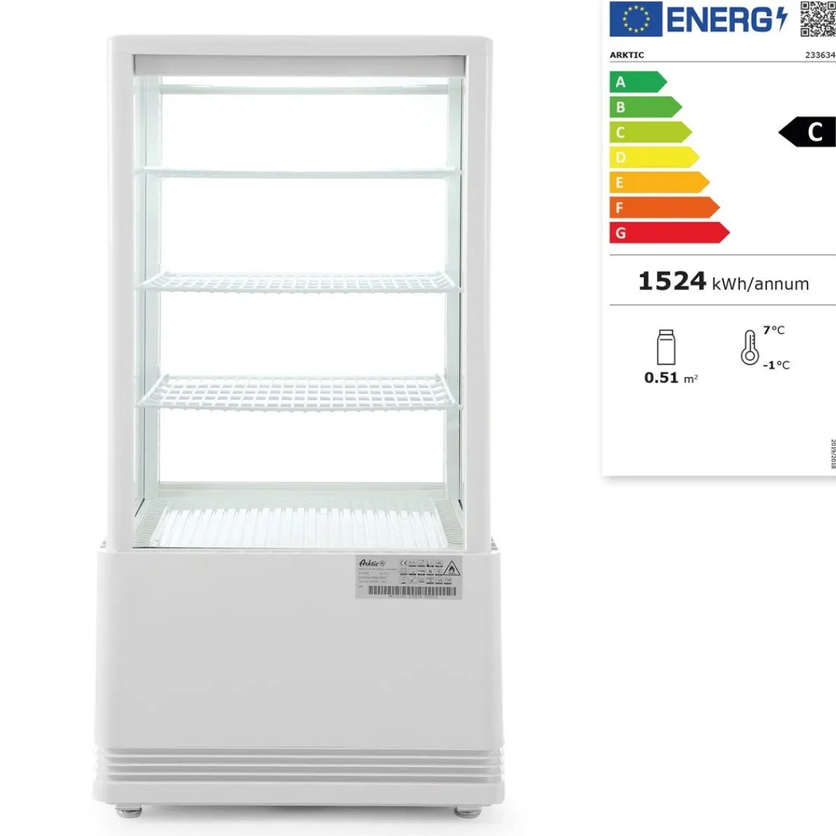 Hendi Arktic Koelvitrinekast Wit 68 Liter Outlet