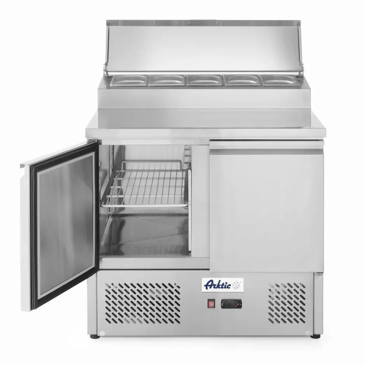 Hendi Arktic Saladette met 2 deuren en verhoogde GN vitrine 300L New