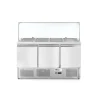 Hendi Arktic Saladette met 3 deuren en glazen vitrine 380L Clearance