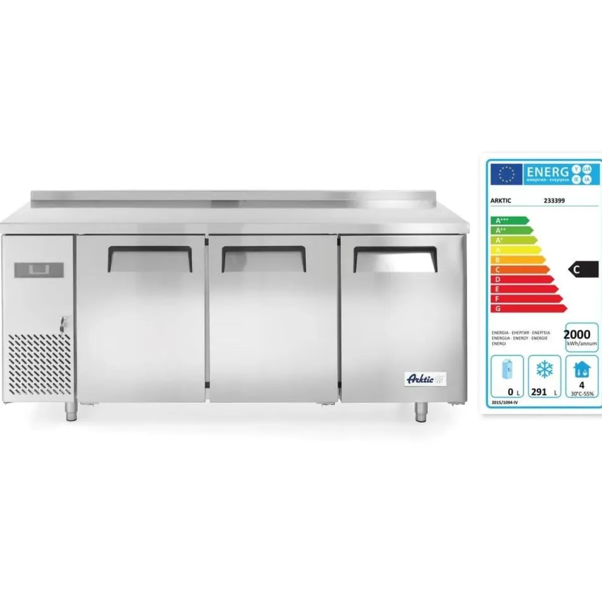 Hendi Arktic Vrieswerkbank met 3 deuren Kitchen Line 390L Hot