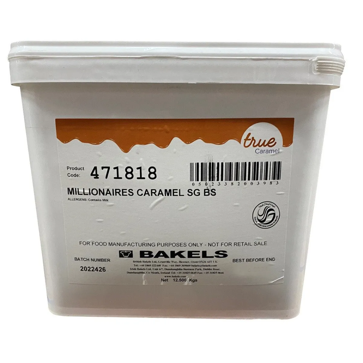 Bakels Caramel Millionairs 12,5kg** New