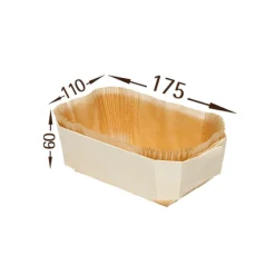 Overig Bakvorm Hout Rechthoek 17,5x11x6cm + Bakpapier (per stuk)
