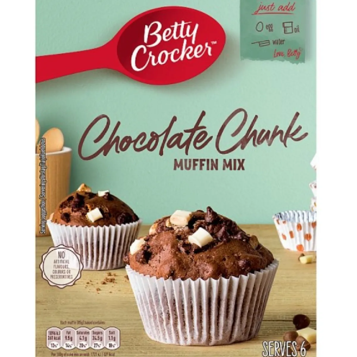 Betty Crocker Chocolade Chunk Muffin Mix 335g Clearance