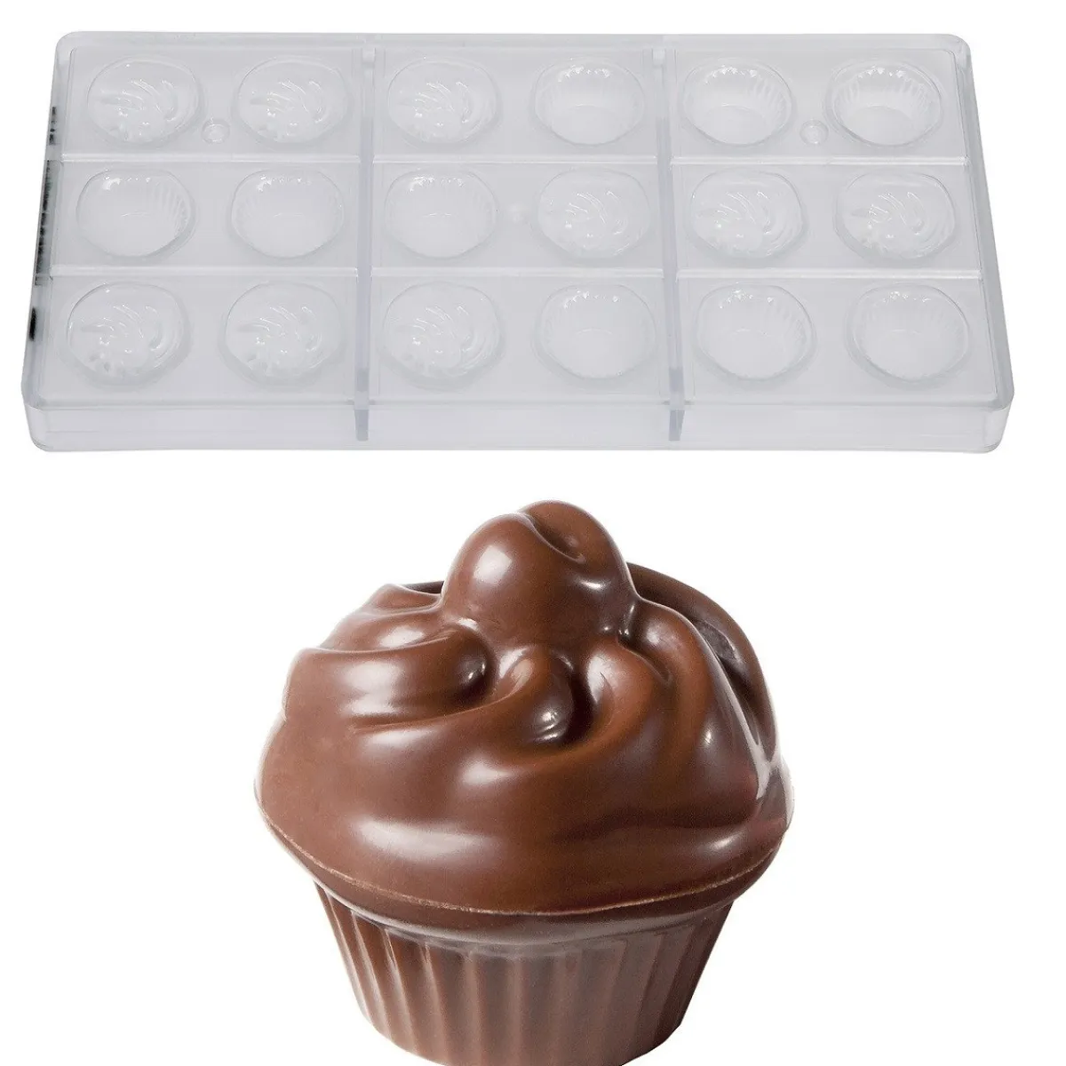 Chocolate World Bonbonvorm Cupcake (9) 32x18mm Hot