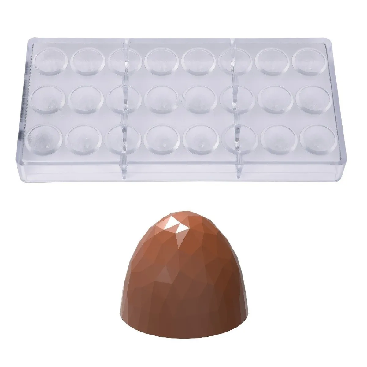 Chocolate World Bonbonvorm Kogel Facet (24x) 26x22mm New