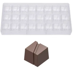 Chocolate World Bonbonvorm Kubus met Streep (24x) 25mm Discount