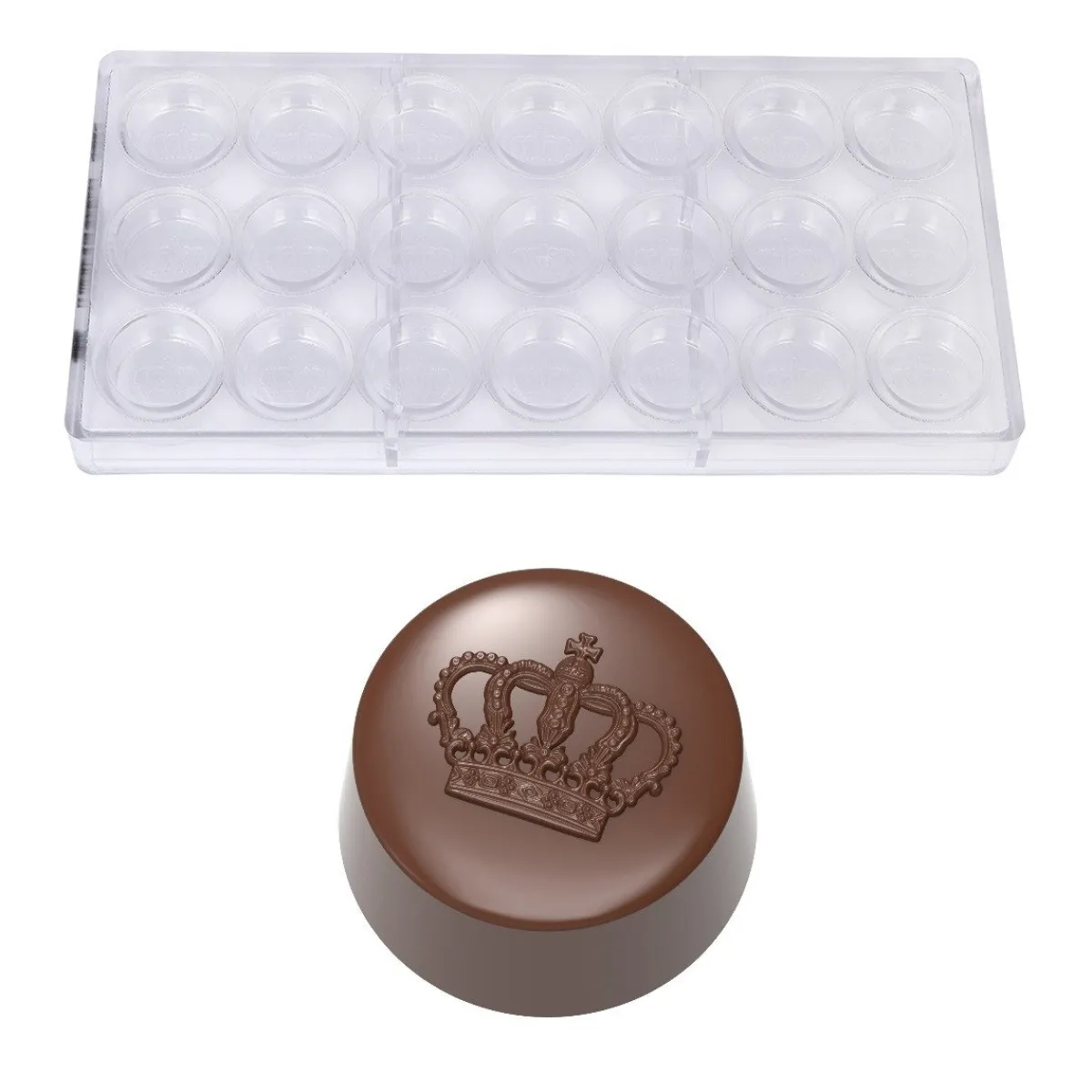 Chocolate World Bonbonvorm Praline Kroon (21x) Ø30,5x16mm Outlet