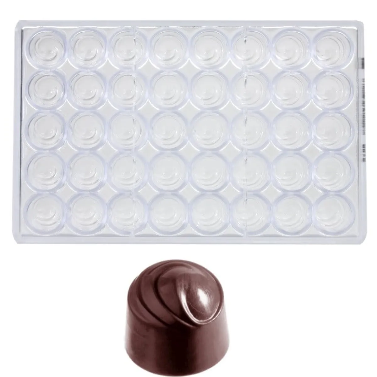 Chocolate World Bonbonvorm Rond Swirl (40x) Ø28 mm