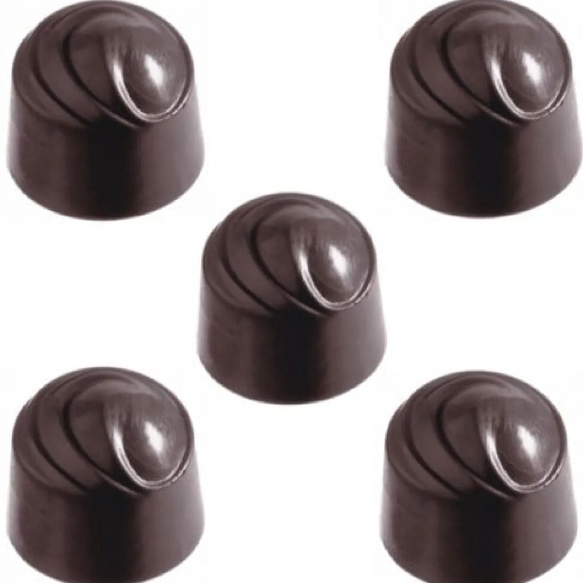 Chocolate World Bonbonvorm Rond Swirl (40x) Ø28 mm