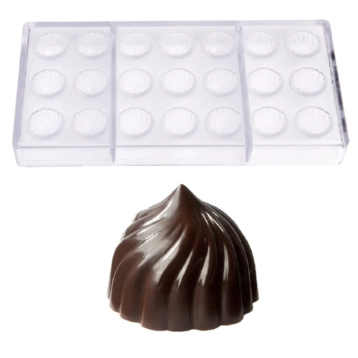 Chocolate World Bonbonvorm Rozet (21x) 27x22mm** New