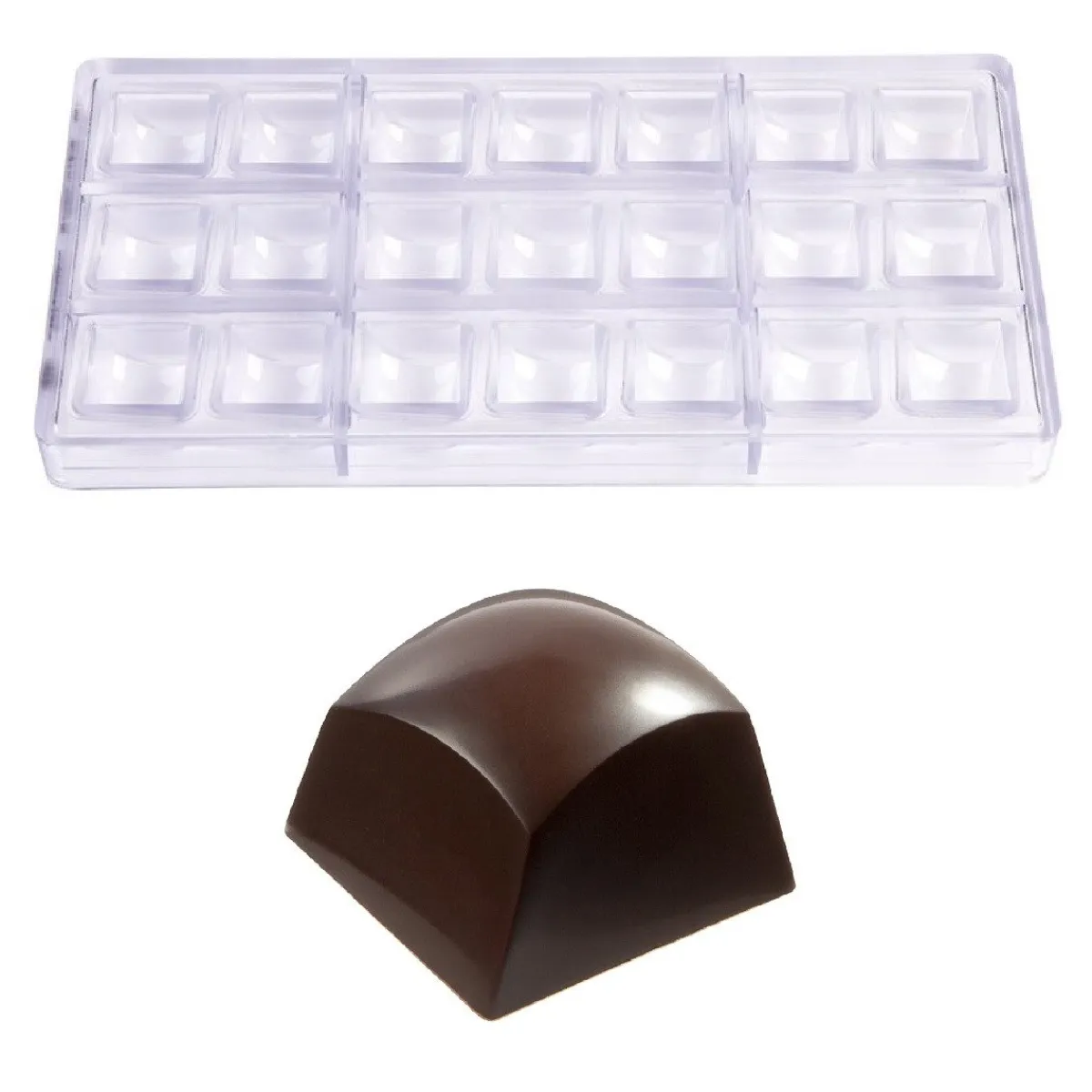 Chocolate World Bonbonvorm Ronde Kubus (21x) 27x19mm** Outlet