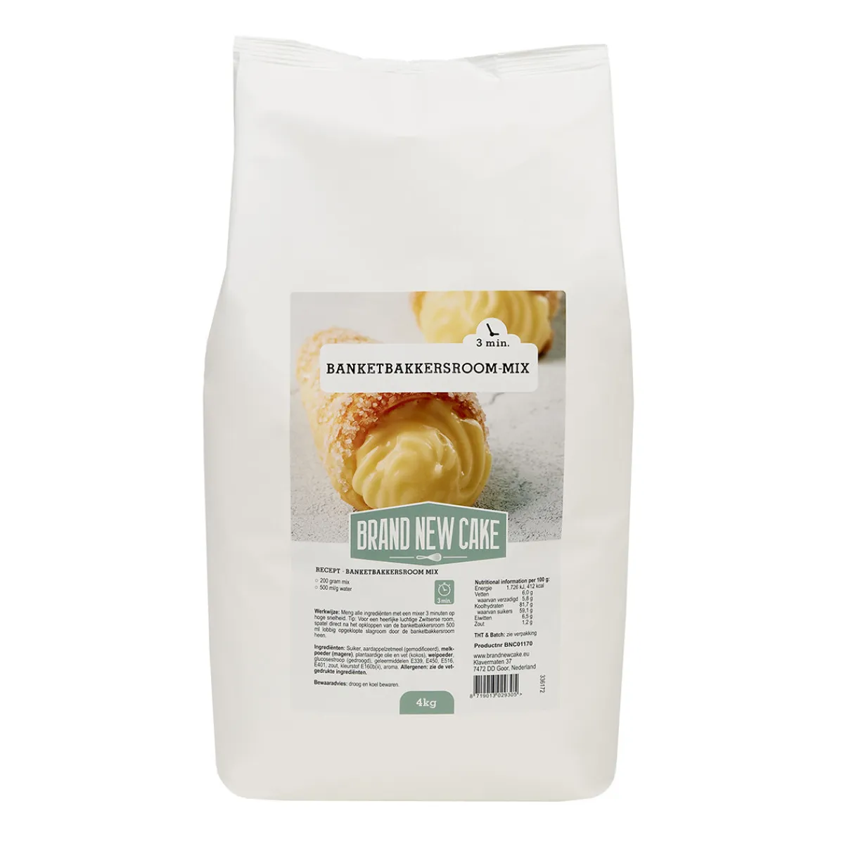 BrandNewCake Banketbakkersroom-mix 4kg Outlet