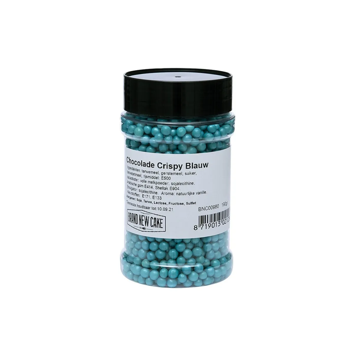 BrandNewCake Chocolade Crispy Parels Blauw 190g New