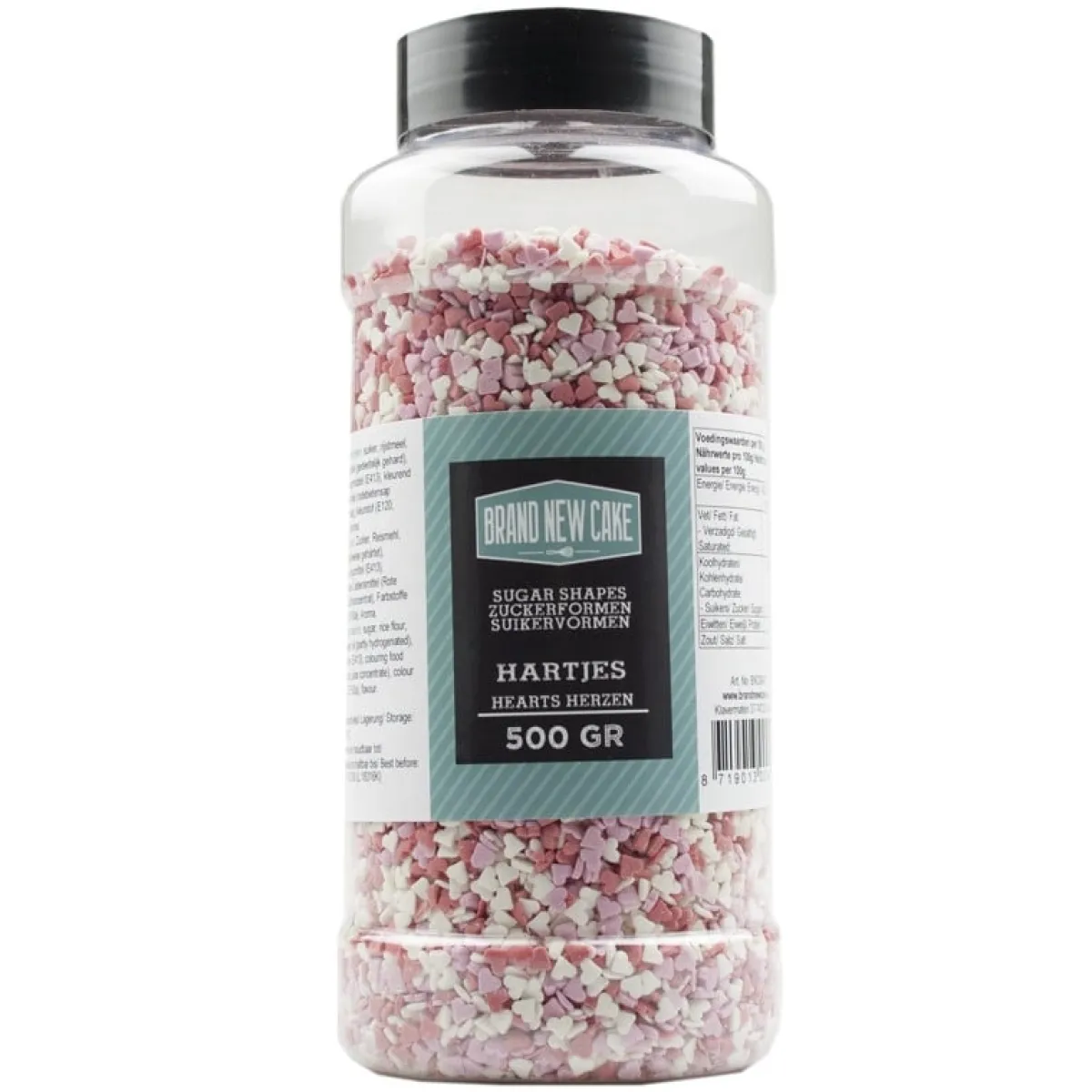 BrandNewCake Confetti Hartjes mix 500gr. Hot