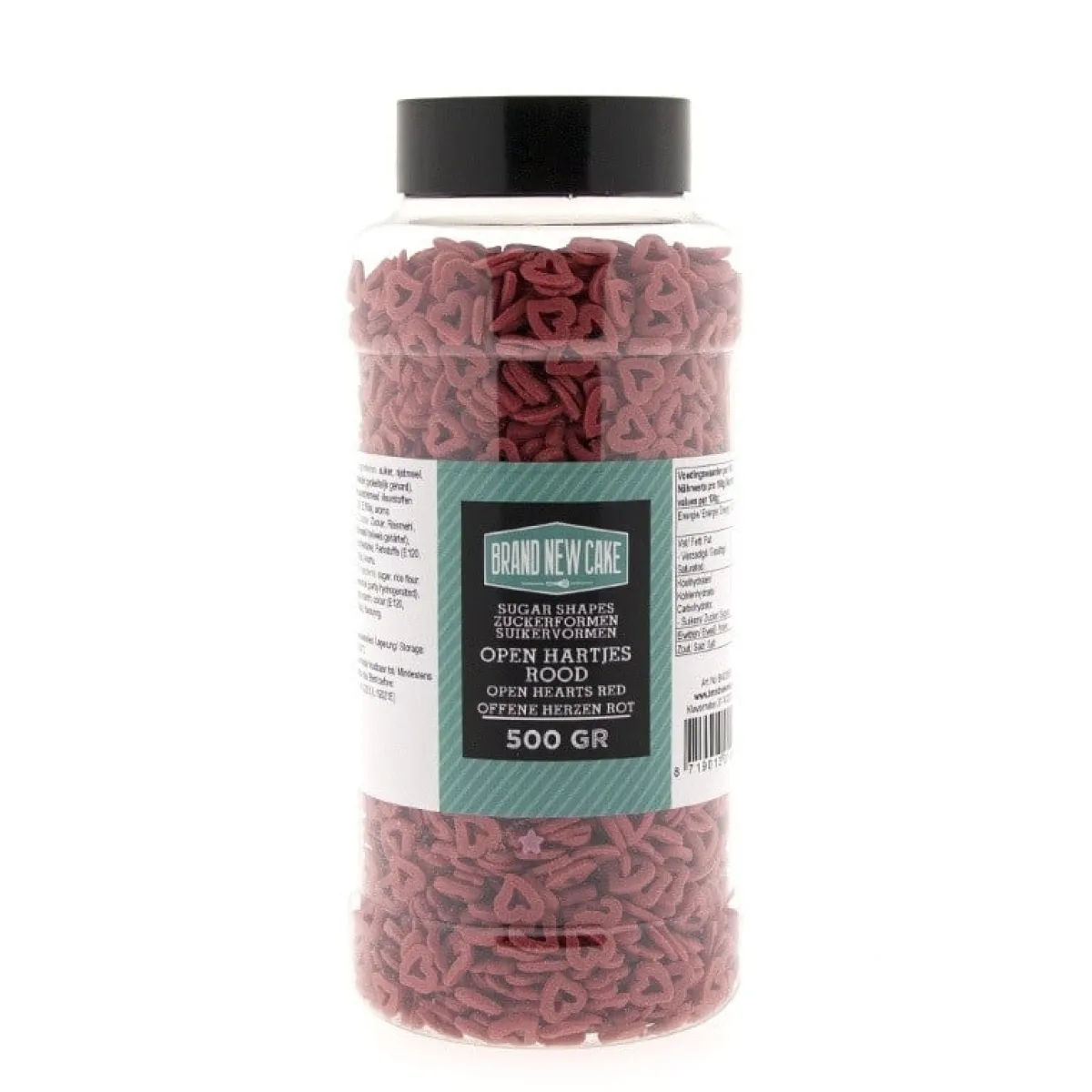 BrandNewCake Confetti Open Hartjes Rood 500gr. New
