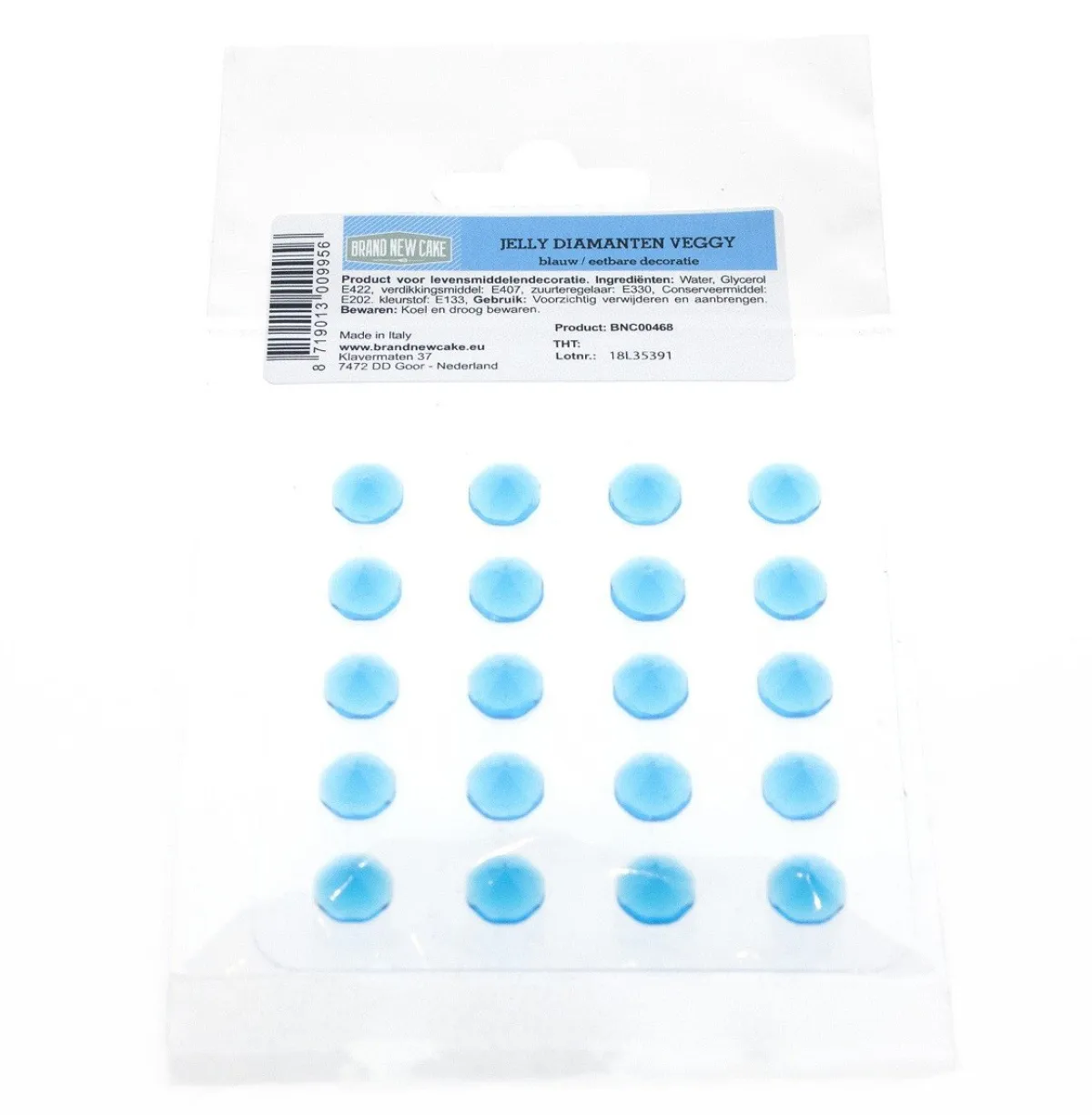 BrandNewCake Eetbare Jelly Diamanten Blauw 20st Hot