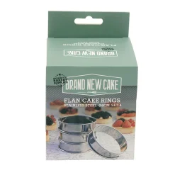 BrandNewCake Flan/Cake Ringen RVS Ø8cm Set/4 Hot