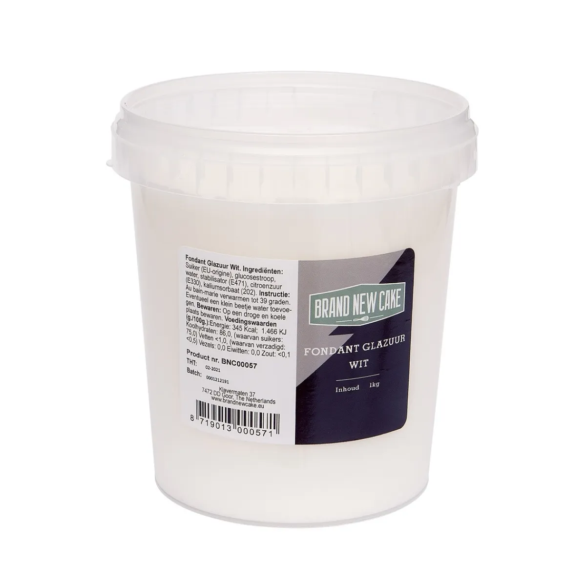 BrandNewCake Fondant Glazuur Wit 1kg. Best