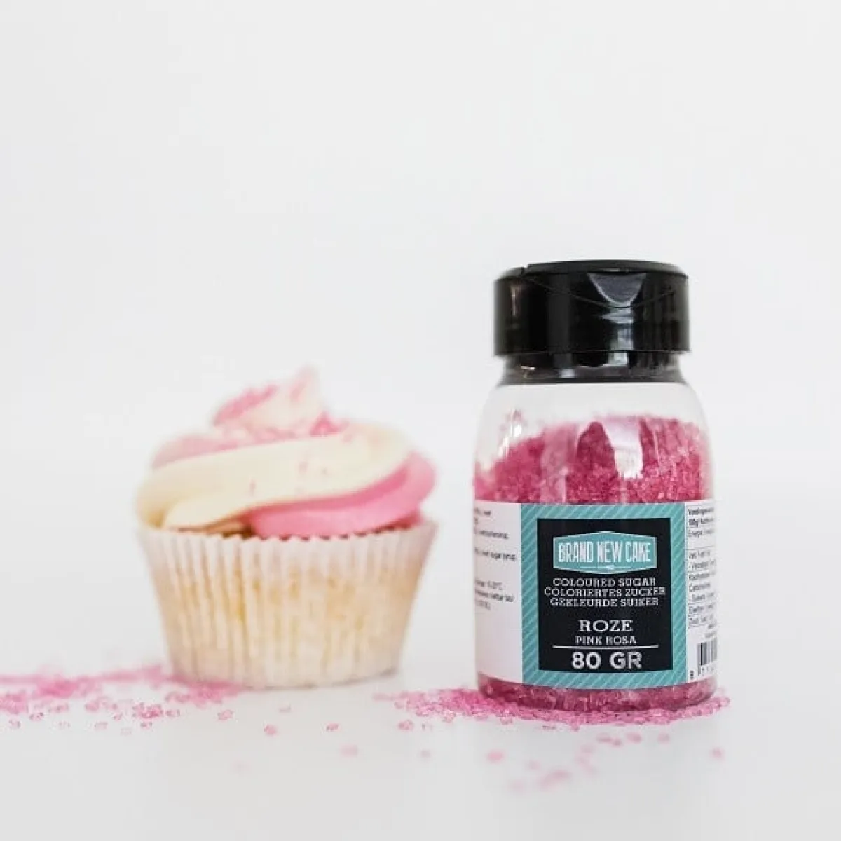 BrandNewCake Gekleurde Suiker Roze 80gr. Clearance