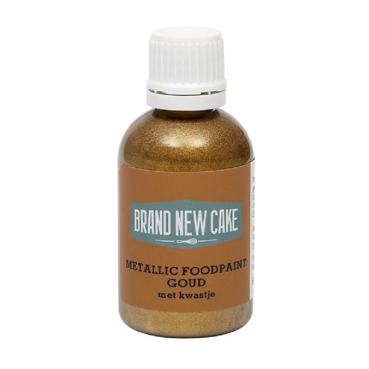 BrandNewCake Metallic Food Paint Goud met Kwastje 60g