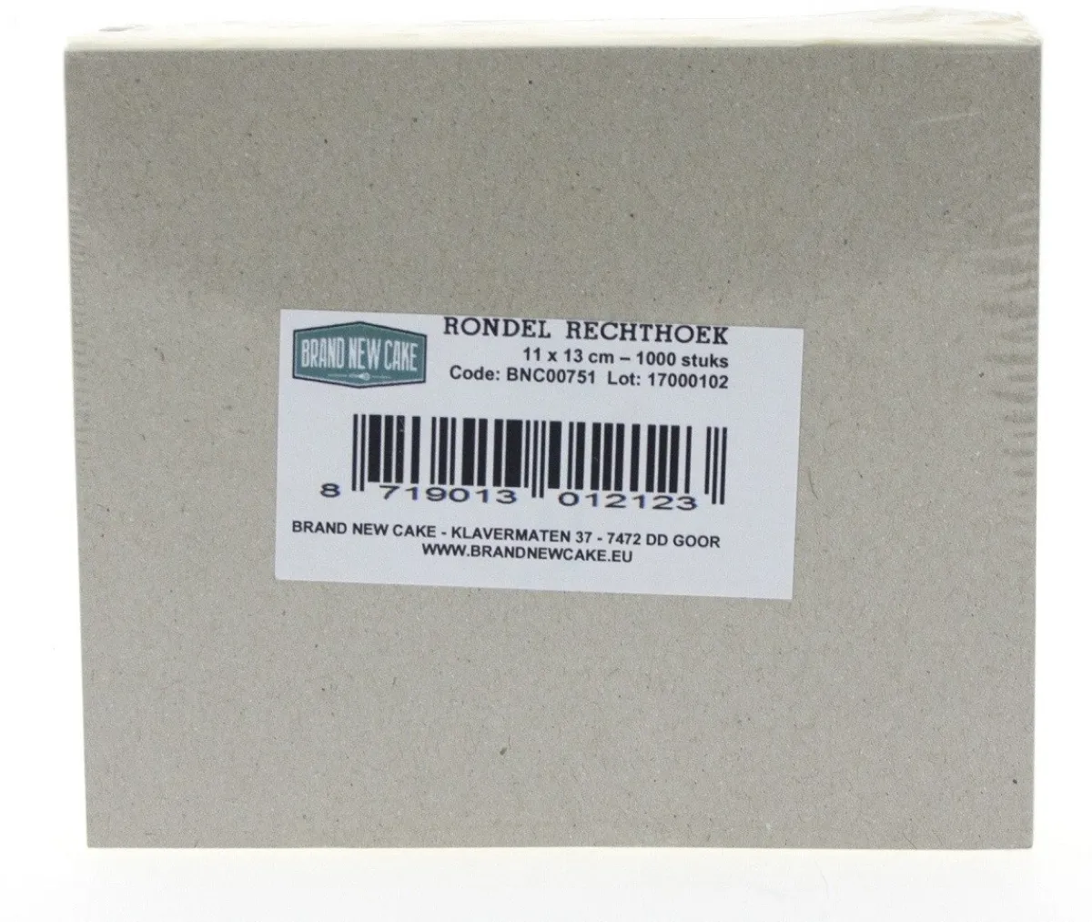 BrandNewCake Rondel Rechthoek 11x13cm 1000 stuks Outlet