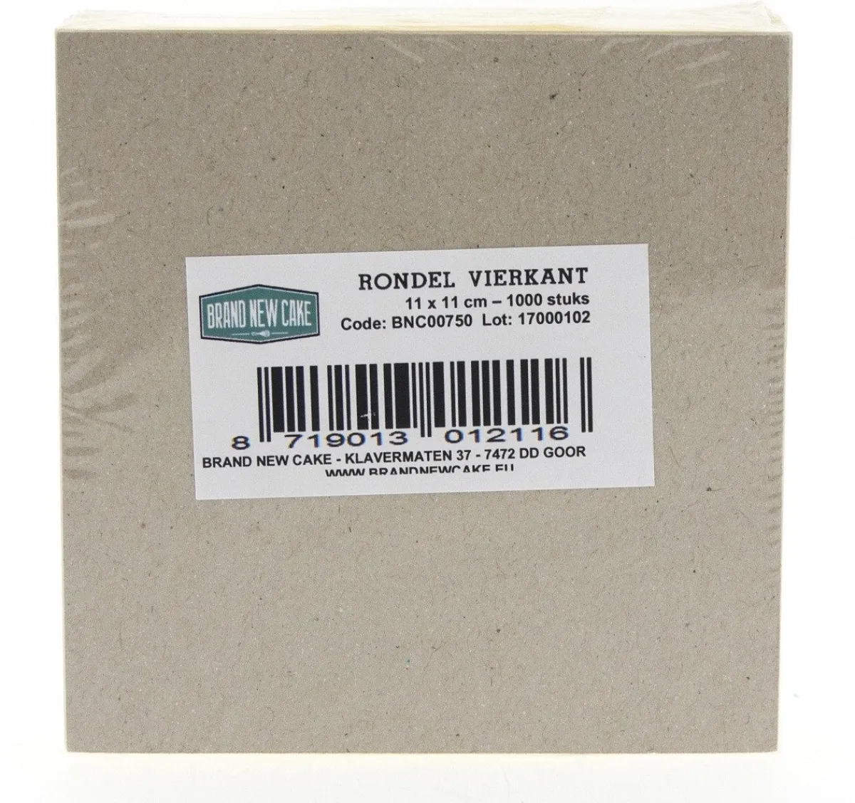 BrandNewCake Rondel Vierkant 11x11cm 1000 stuks New