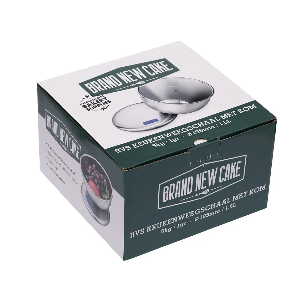 BrandNewCake RVS Keukenweegschaal met kom 5kg / 1g New