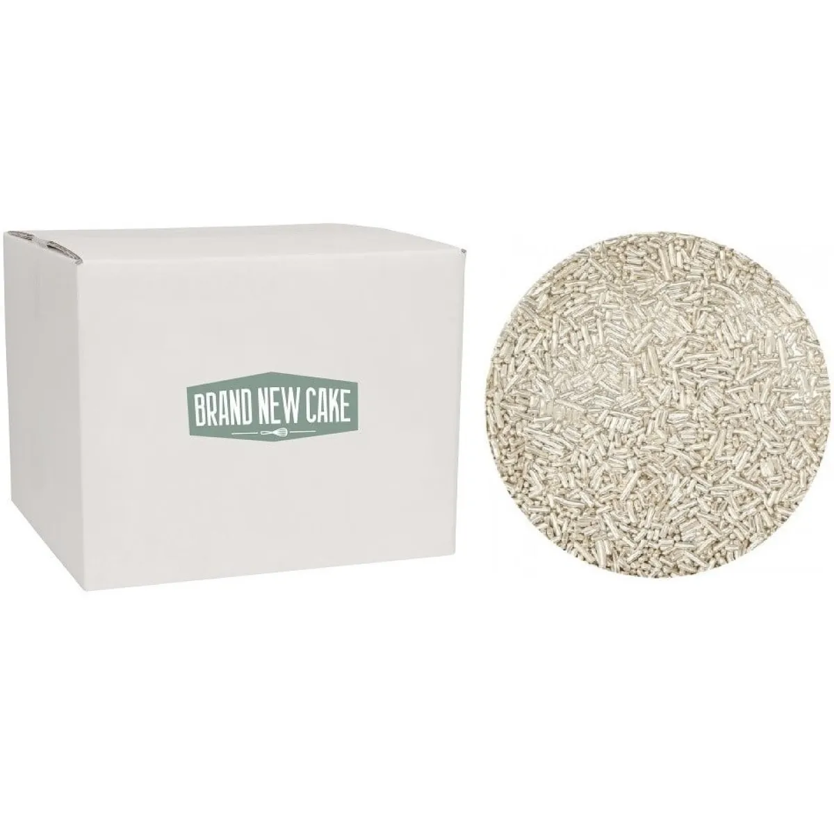 BrandNewCake Sugar Strands Metallic Zilver 10kg** Discount