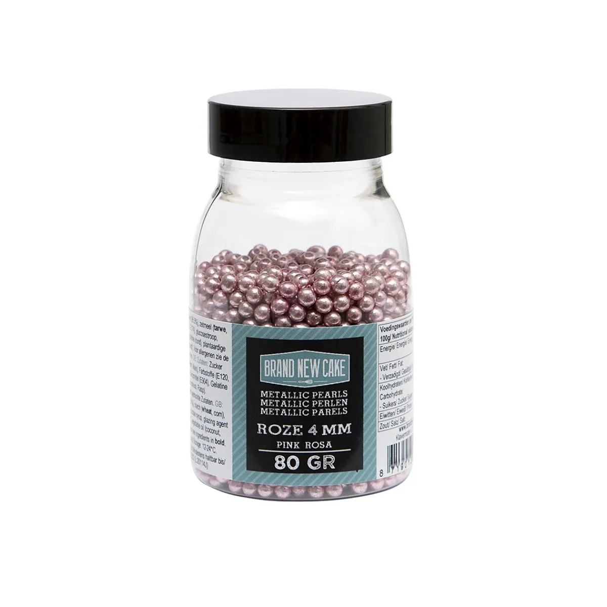 BrandNewCake Suikerparels Metallic Roze 4mm 80gr.