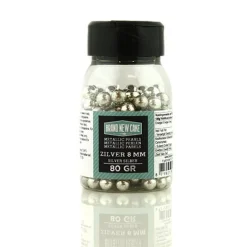 BrandNewCake Suikerparels Metallic Zilver 8mm 80gr. Sale