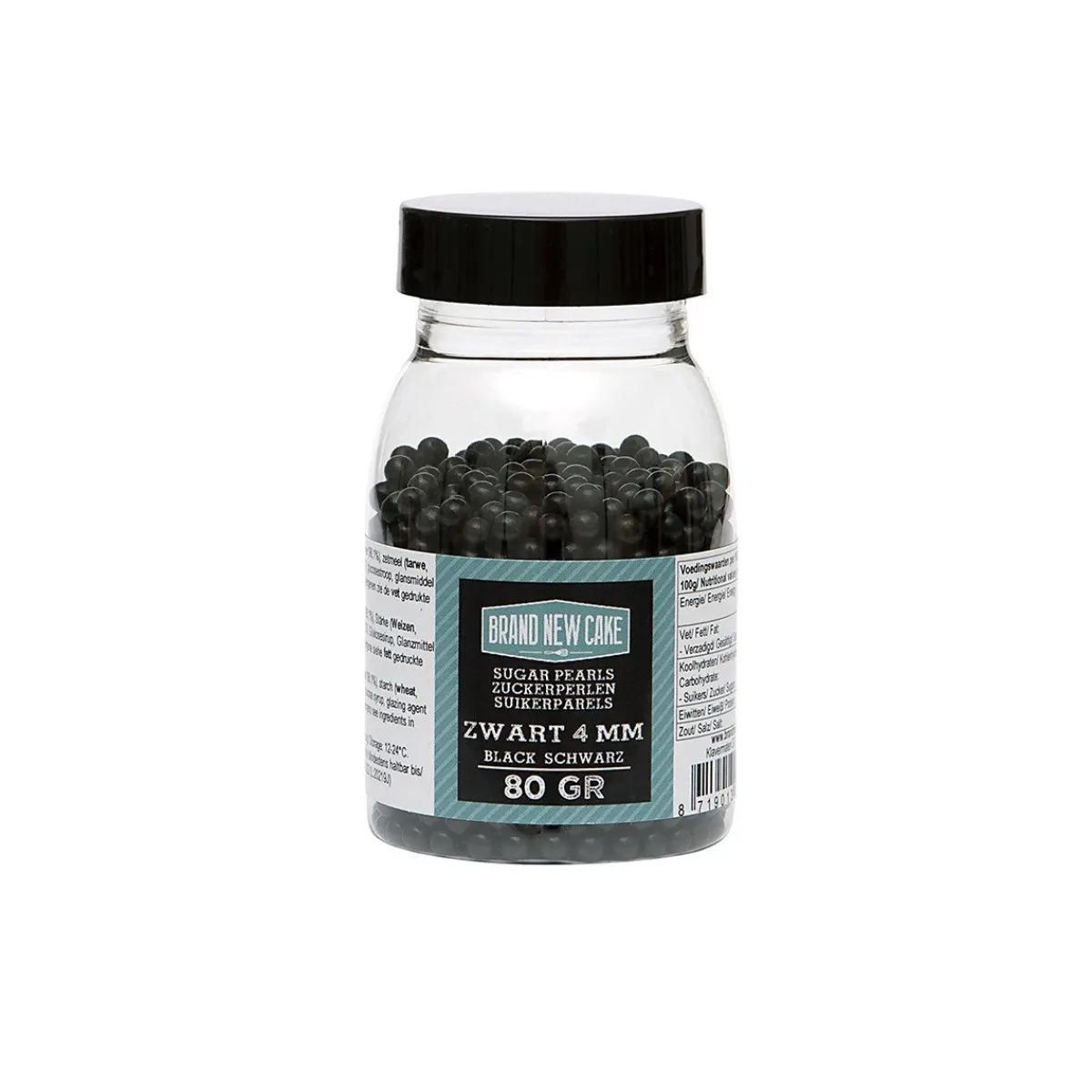 BrandNewCake Suikerparels Zwart 4mm 80gr. Best