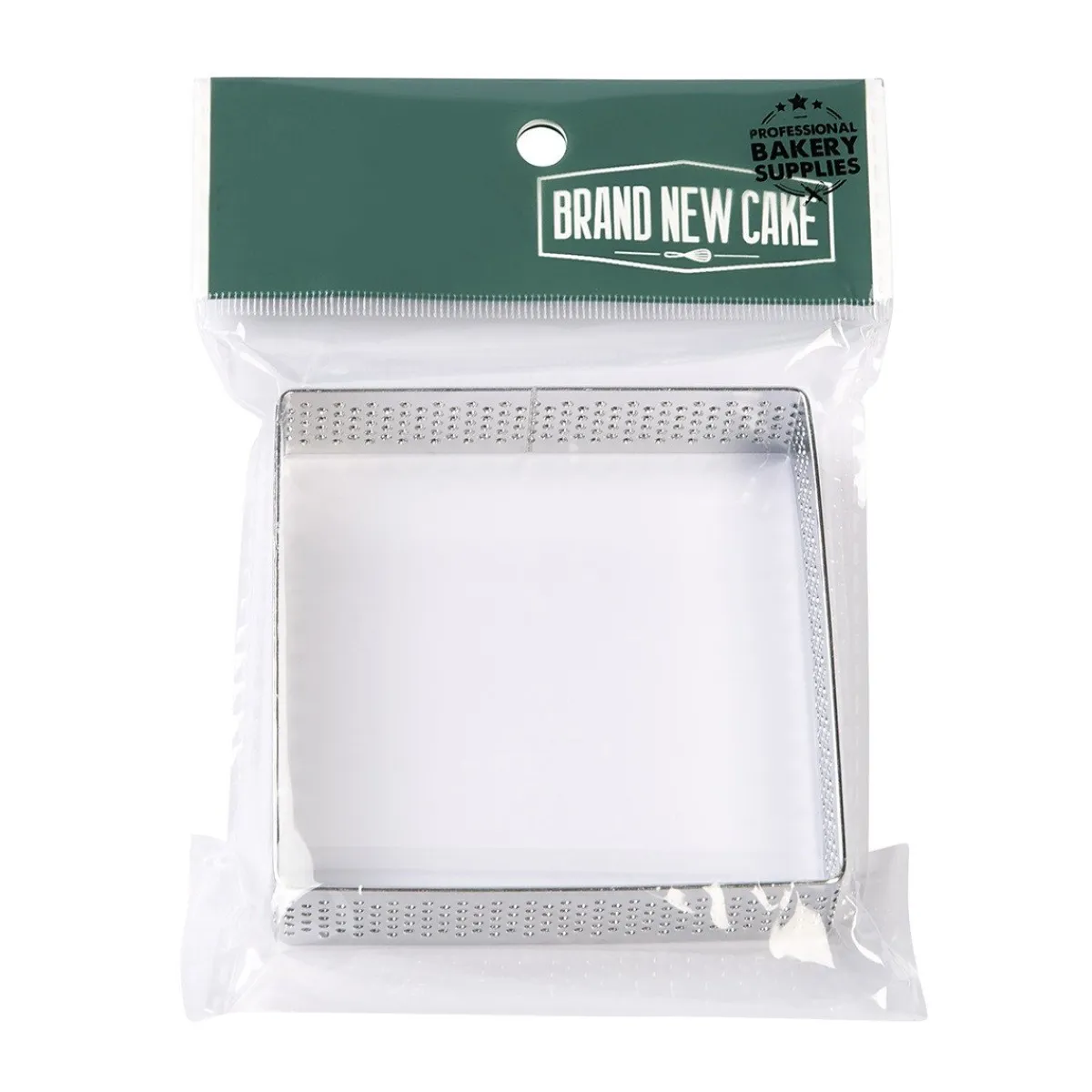 BrandNewCake Taartring RVS Vierkant Geperforeerd 8x2cm** Hot