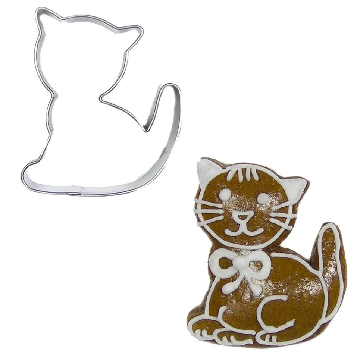 BrandNewCake Uitsteker Kat RVS 5cm Outlet