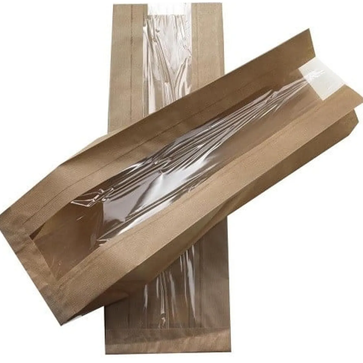 Overig Broodzak Kraft met venster (heel-brood) 160 + 50x480mm Sale