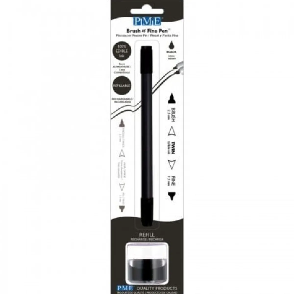 PME Brush and Fine pen navulbaar - zwart