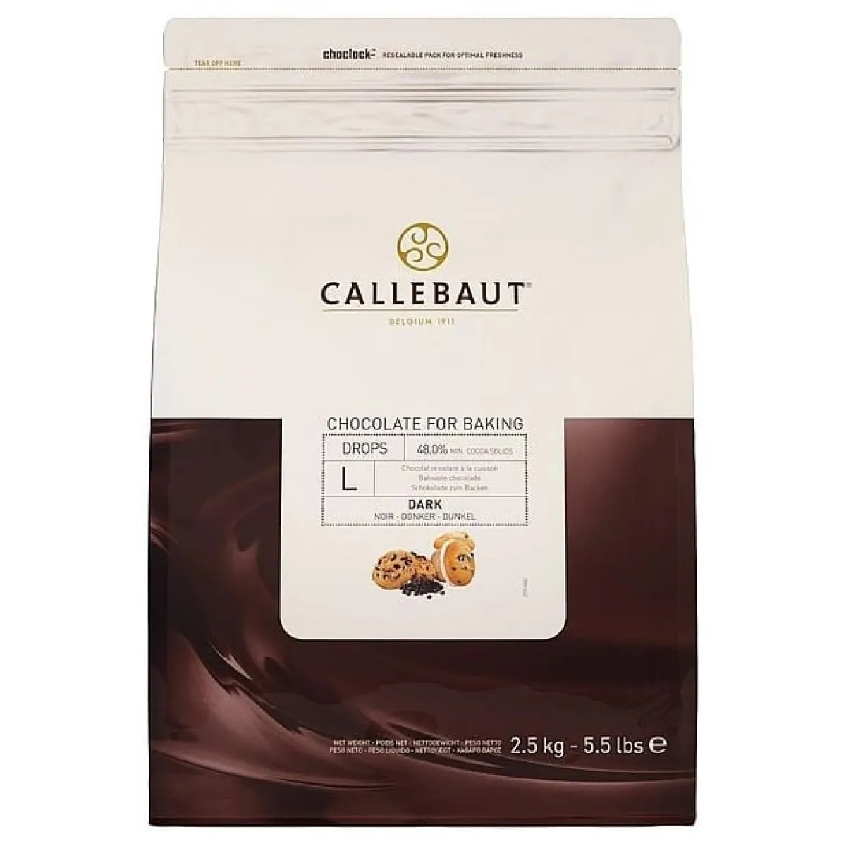 Callebaut Bakvaste Chocolade Druppels L Puur 2,5 kg. Best