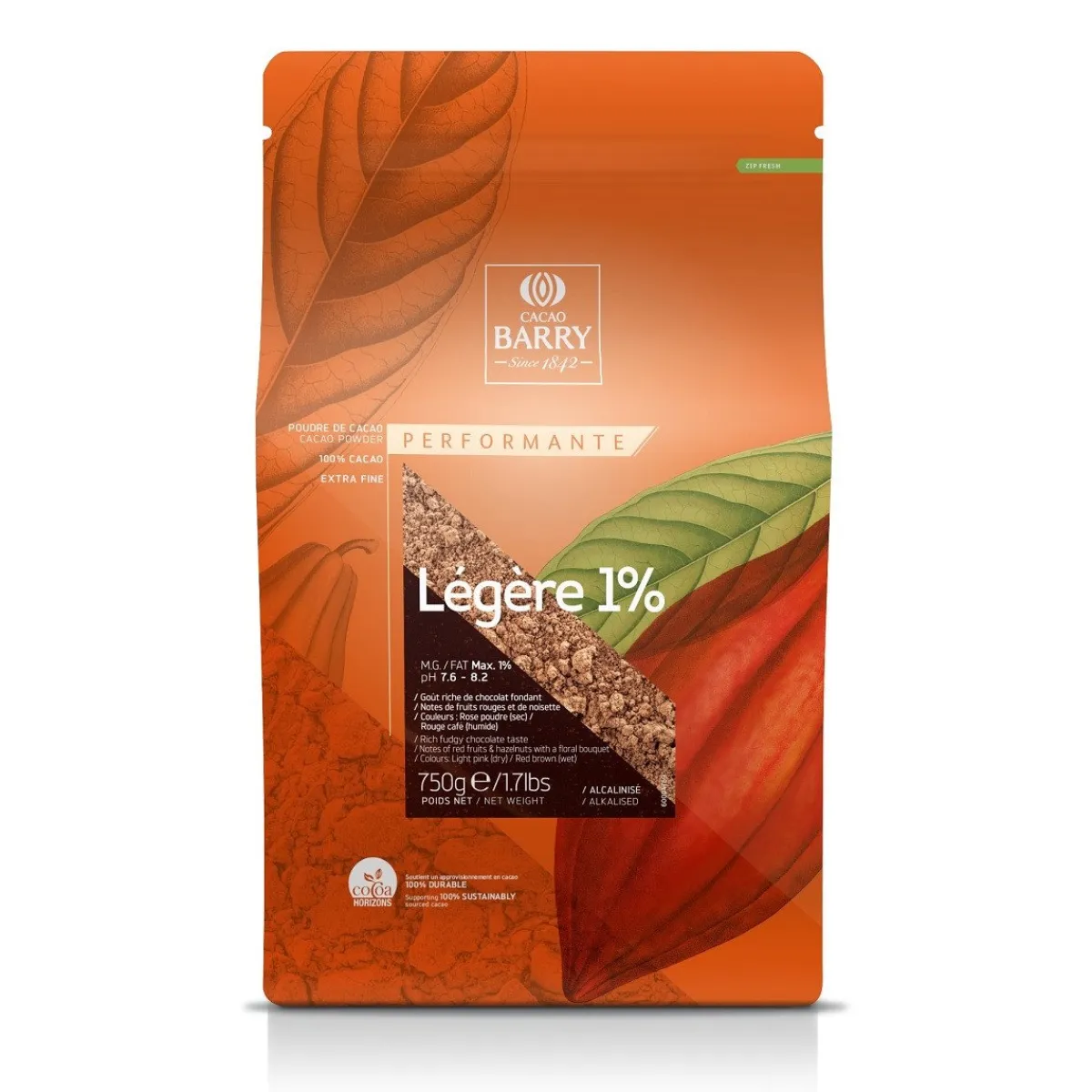 Callebaut Cacaopoeder Légère Brown 750gr Hot