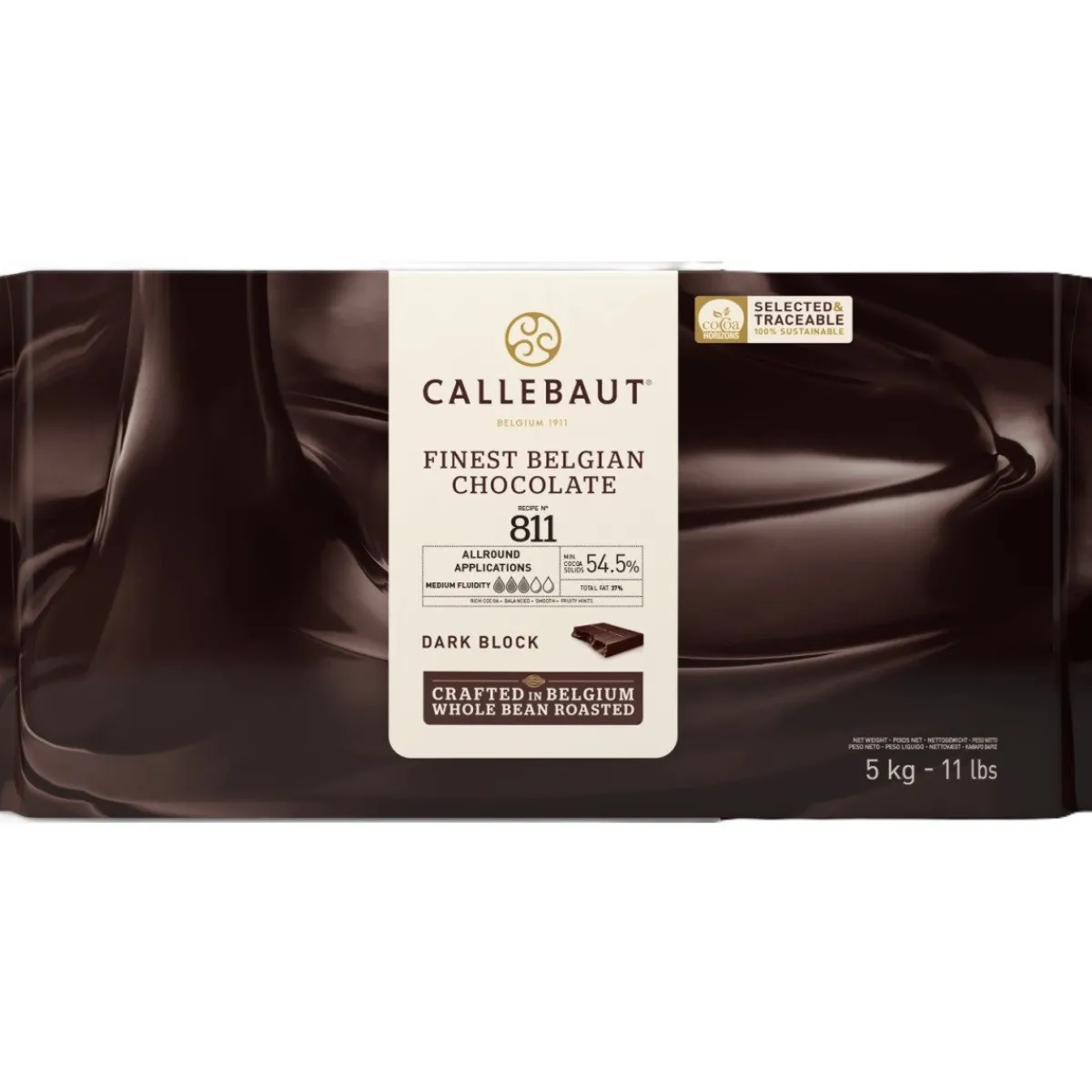 Callebaut Chocoladeblok Puur (811) 5kg Clearance
