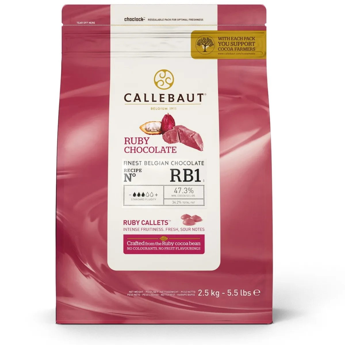 Callebaut Chocolade Callets Ruby 2,5 kg (RB1) Clearance