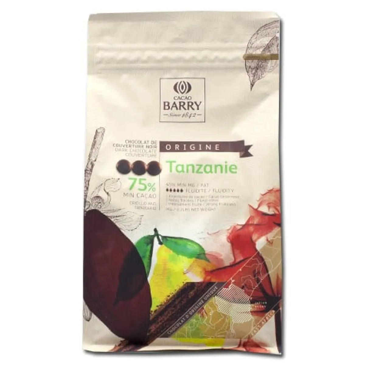 Callebaut Chocolade Callets Puur Tanzania (75%) 1kg Outlet