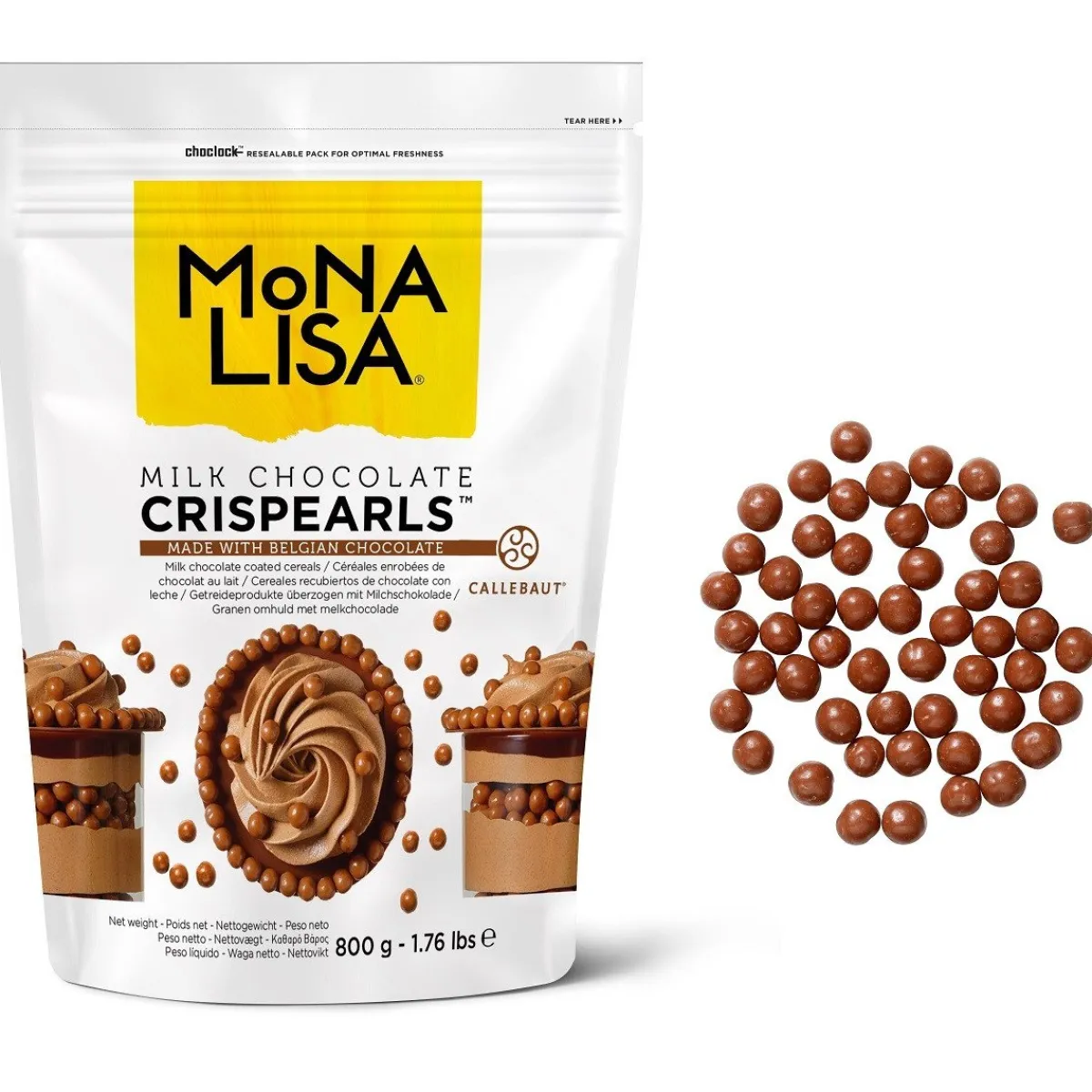 Callebaut Chocolade Crispy Pearls Melk 800 gram New