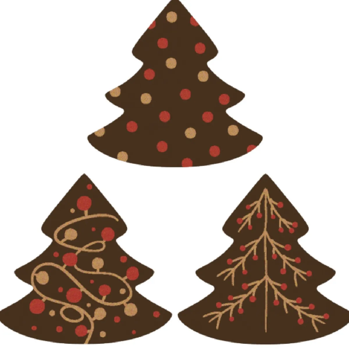 Callebaut Chocoladedecoratie Kerstbomen Assortiment 192st. New