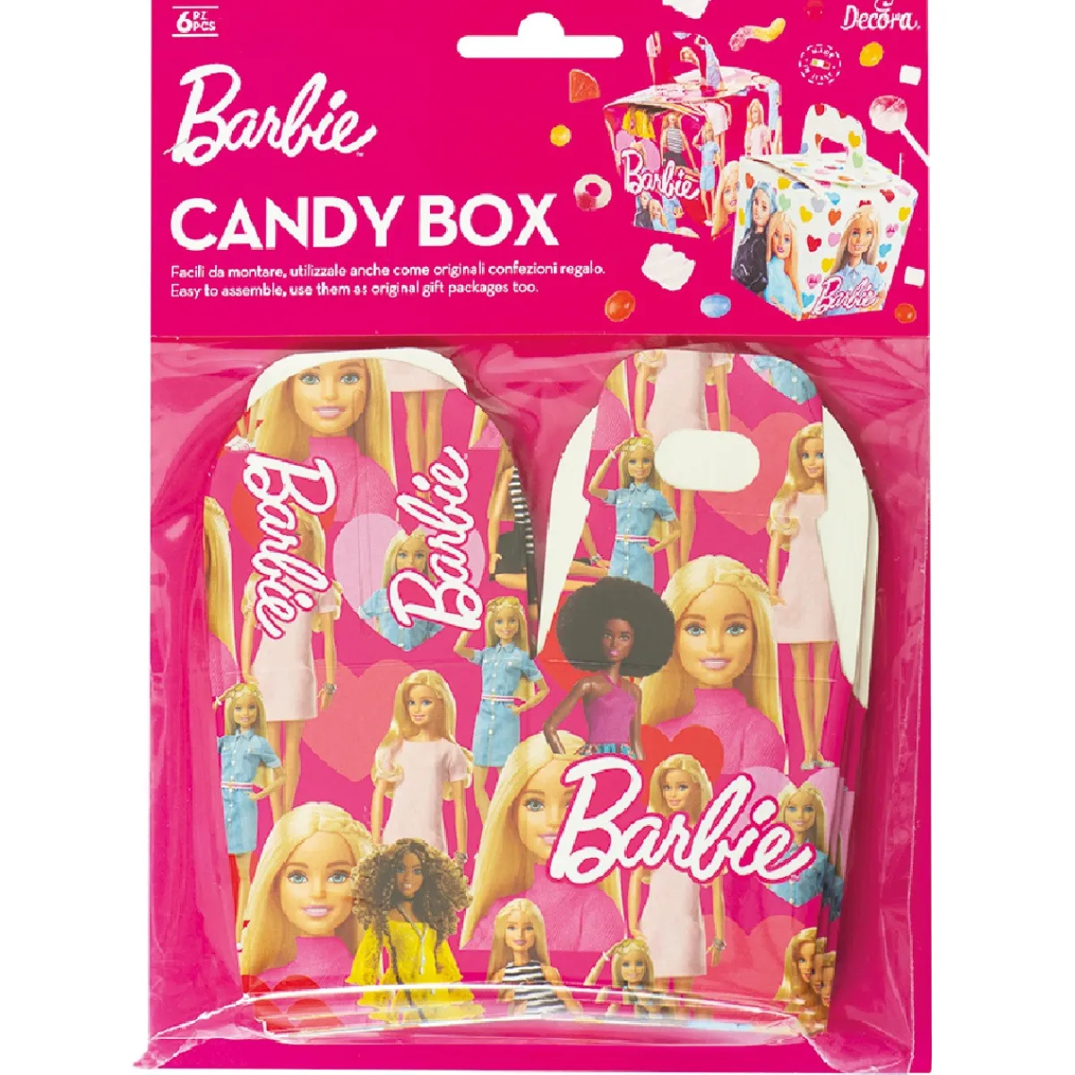 Decora Candy Box Barbie 7x7x8cm 6st**