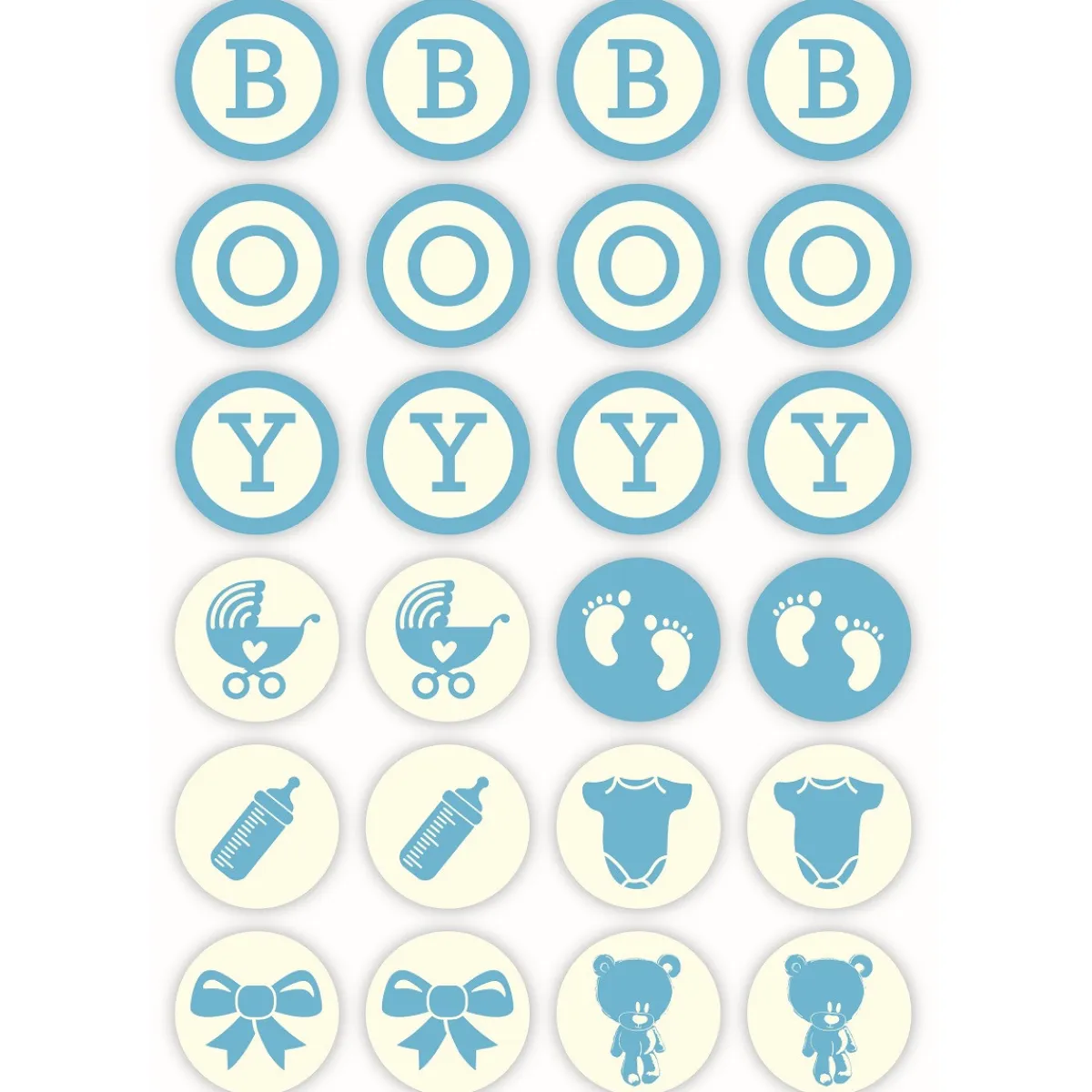 Overig Chocoladedecoratie Baby Boy Ø3cm 24st. Hot