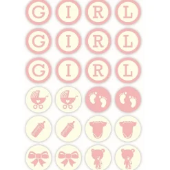 Overig Chocoladedecoratie Baby Girl Ø3cm 24st. Hot