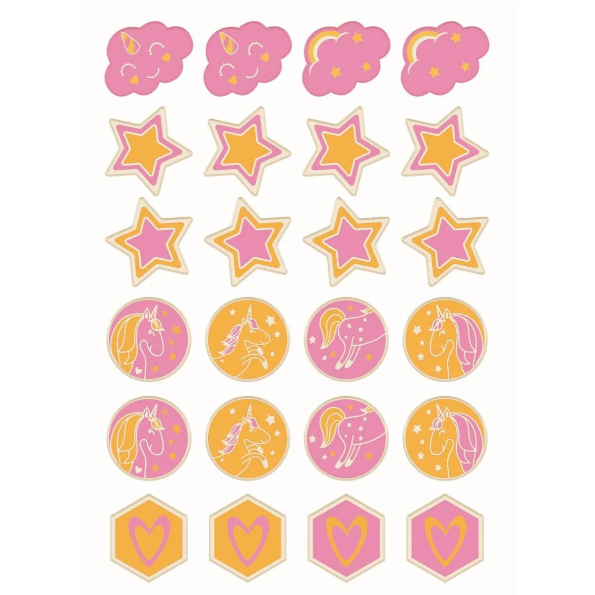 Overig Chocoladedecoratie Happy Unicorns Ø3cm 24st.