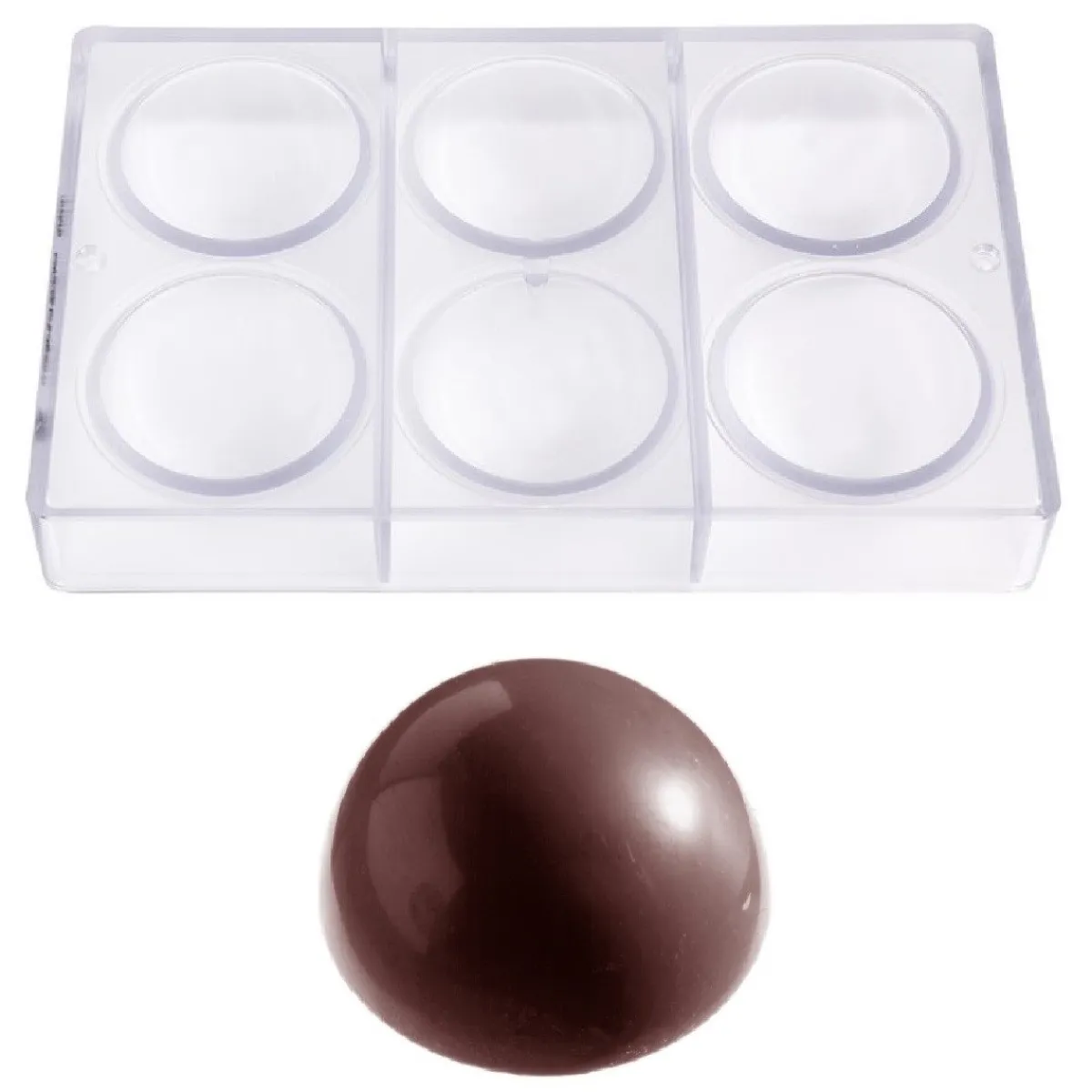 Chocolate World Chocolade Holvorm Halve Bol (6x) Ø70mm Best