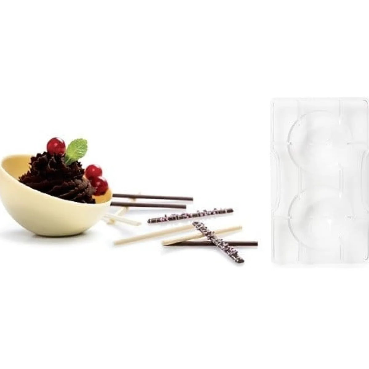 Decora Chocolade Holvorm Halve Bol (2x) Ø75 mm**