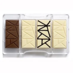 Decora Chocolademal Strepen Tablet (4x) 8,5x4,2 cm New
